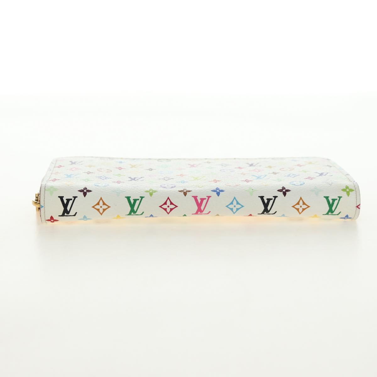 LOUIS VUITTON Monogram Multicolor Zippy Wallet White M60241 LV Auth 181112V