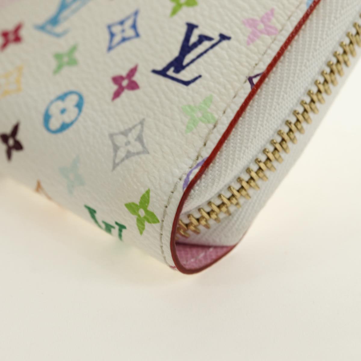 LOUIS VUITTON Monogram Multicolor Zippy Wallet White M60241 LV Auth 181112V