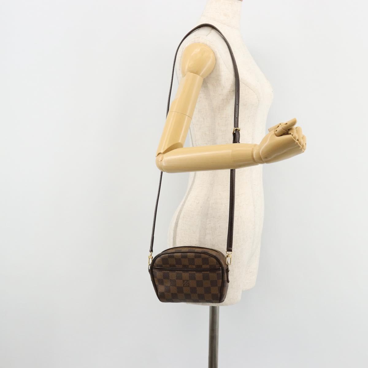 LOUIS VUITTON Damier Ebene Pochette Ipanema Shoulder Bag N51296 LV Auth 181114A
