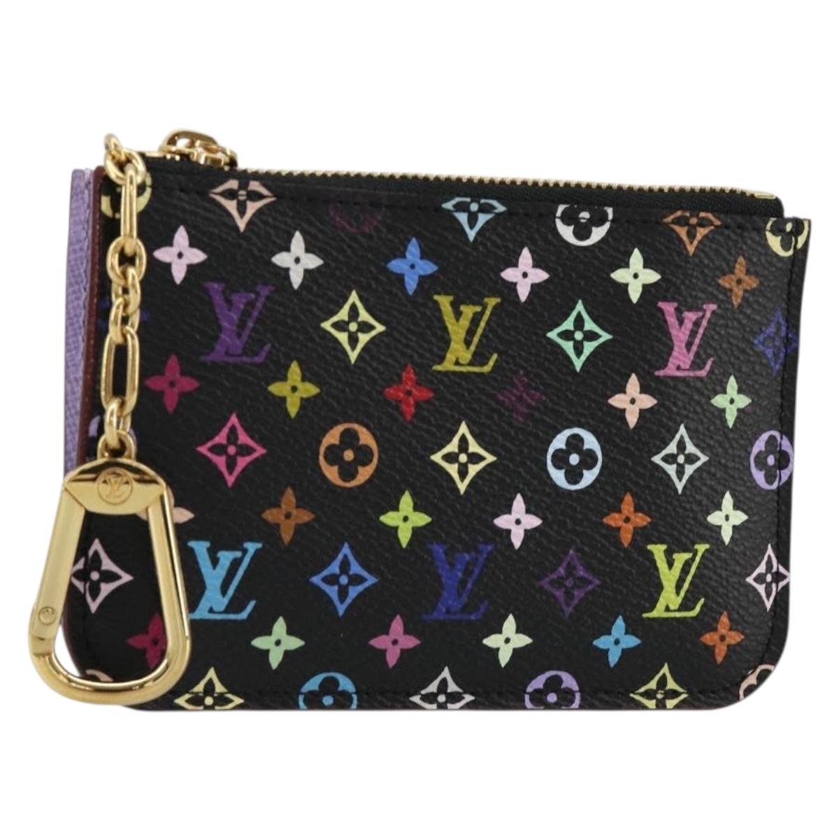 LOUIS VUITTON Multicolor Pochette Cles NM Coin Purse Black M60279 Auth 181115V