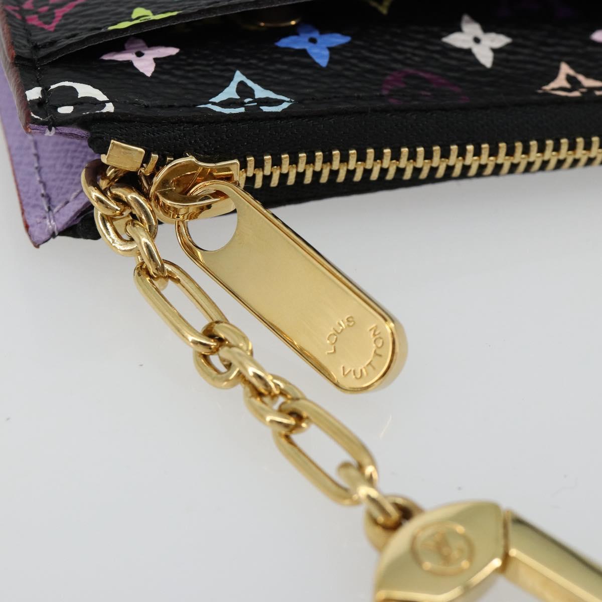 LOUIS VUITTON Multicolor Pochette Cles NM Coin Purse Black M60279 Auth 181115V