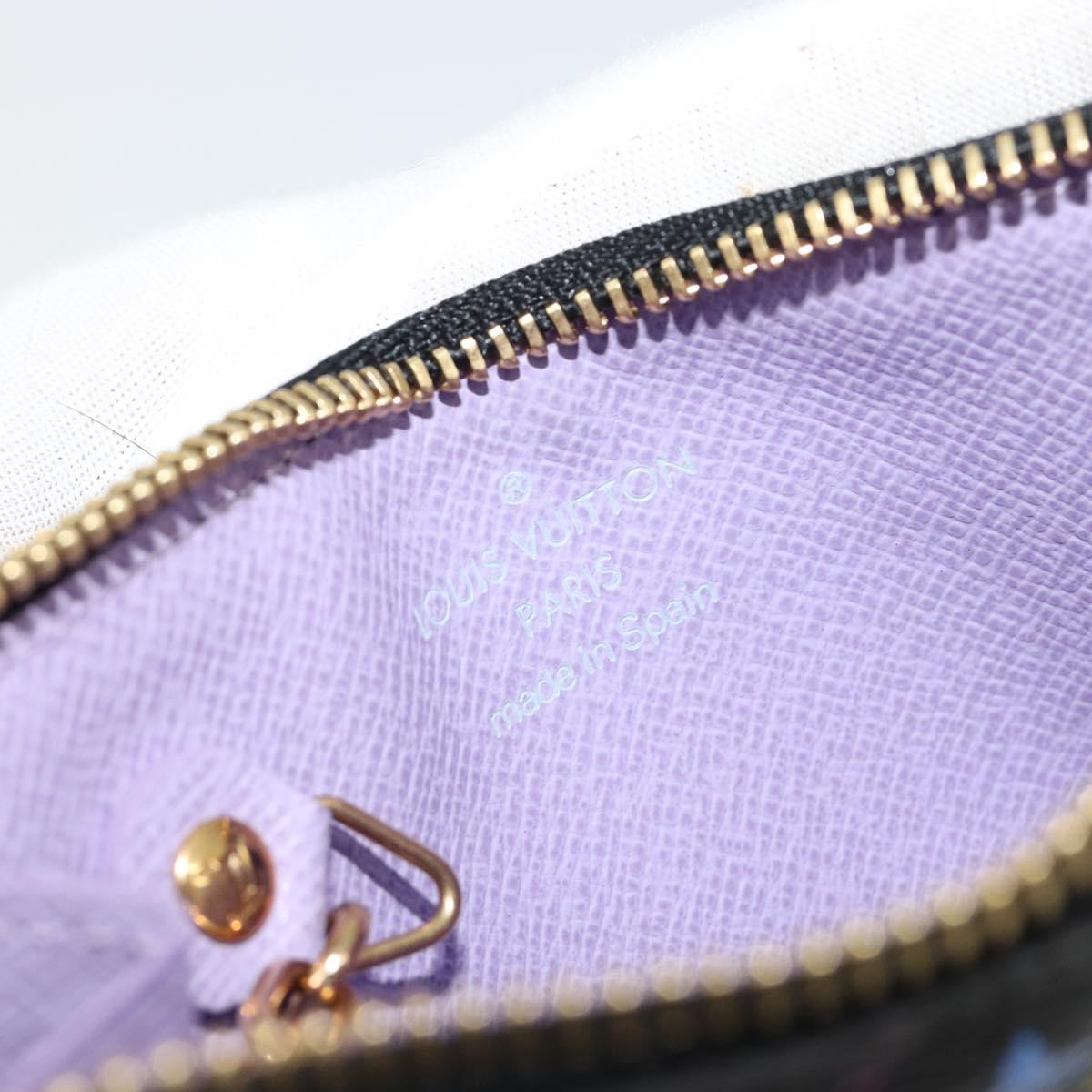 LOUIS VUITTON Multicolor Pochette Cles NM Coin Purse Black M60279 Auth 181115V