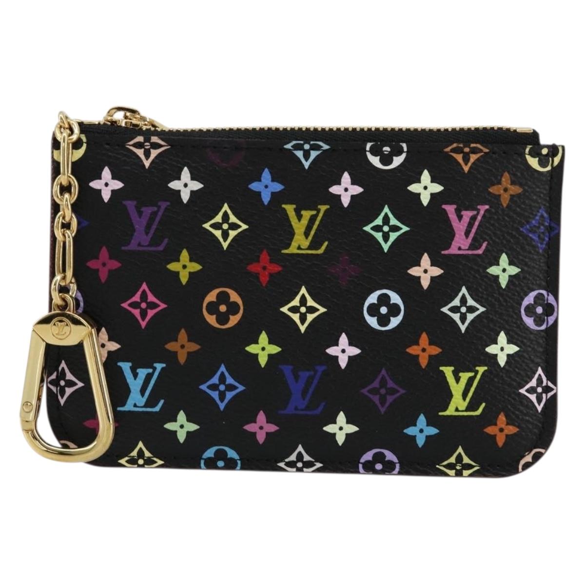 LOUIS VUITTON Multicolor Pochette Cles NM Coin Purse Black M60279 Auth 181115V