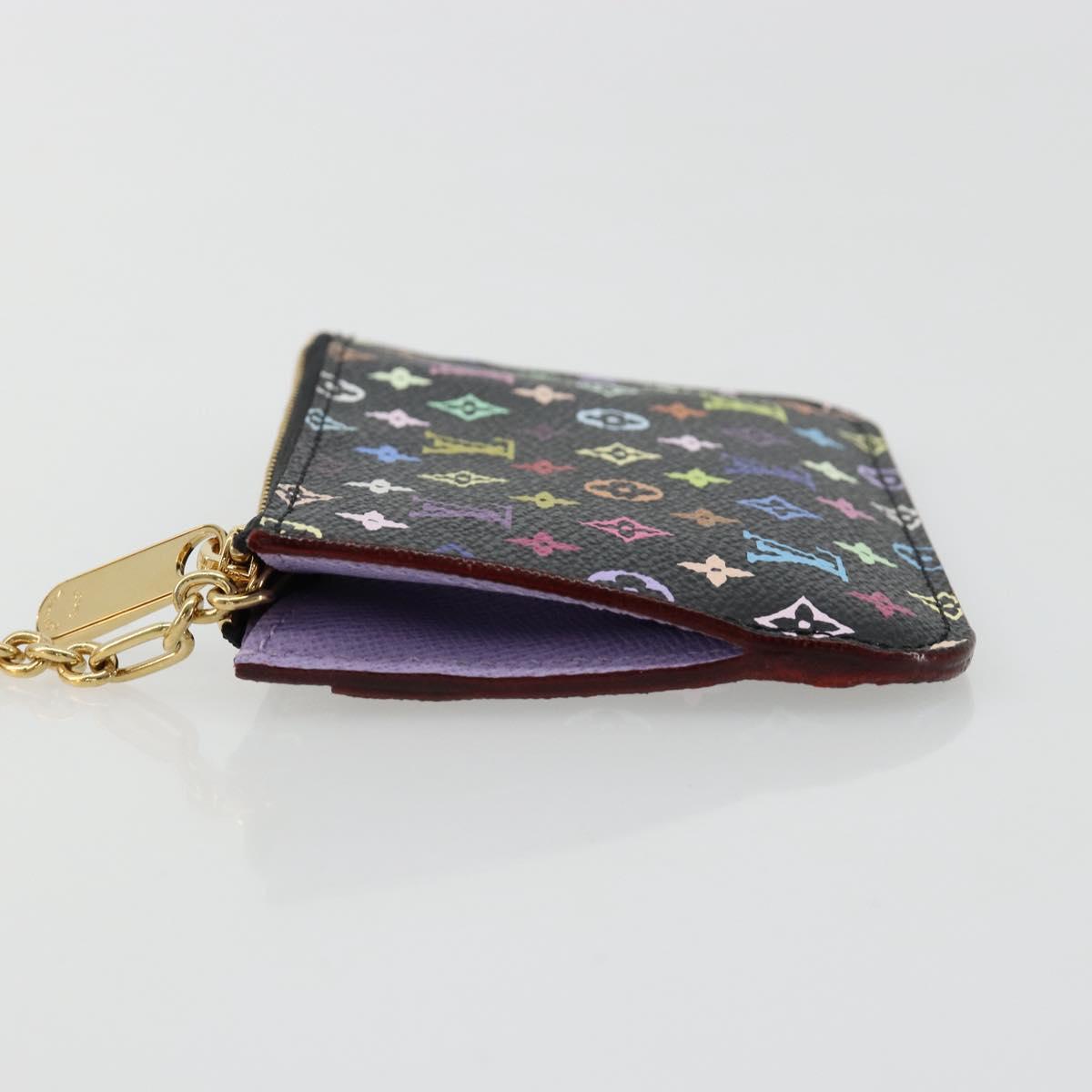 LOUIS VUITTON Multicolor Pochette Cles NM Coin Purse Black M60279 Auth 181115V