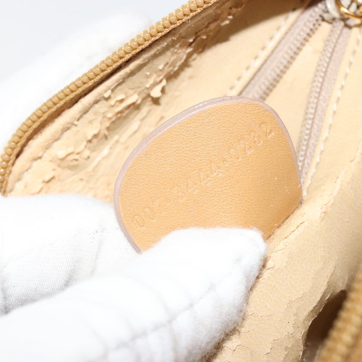 GUCCI Bamboo Hand Bag Leather 2way Beige Gold Auth 181116