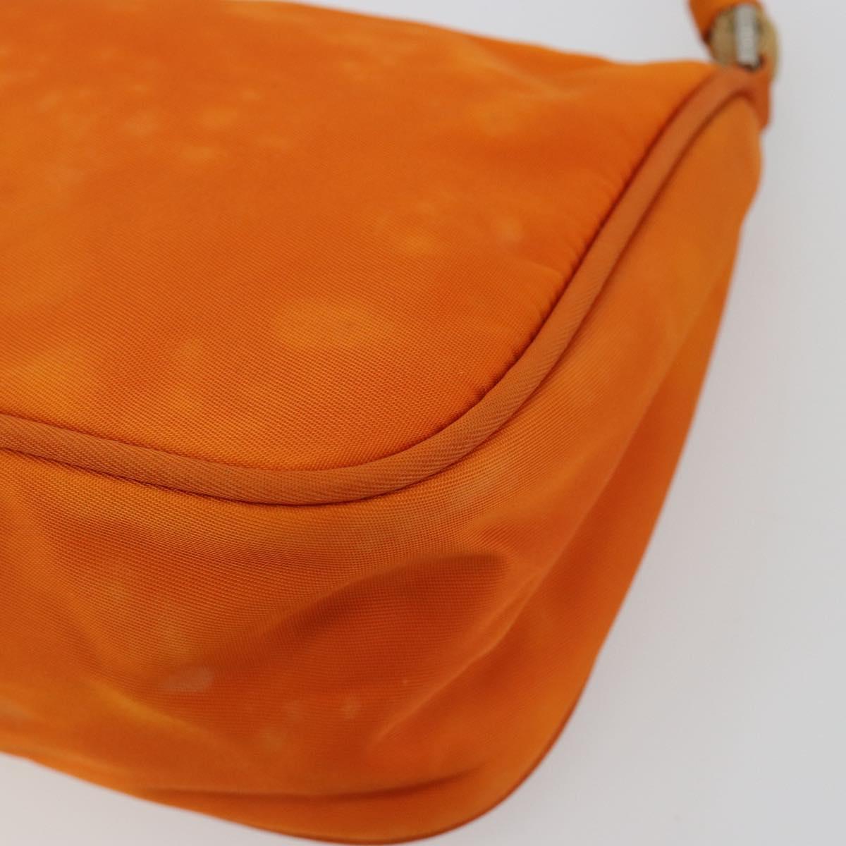 PRADA Accessory Pouch Nylon Orange Silver Auth 181120