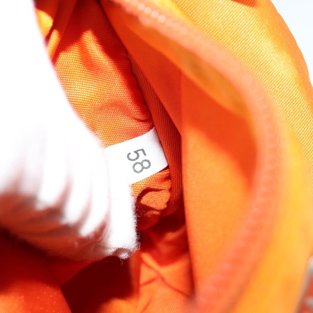 PRADA Accessory Pouch Nylon Orange Silver Auth 181120