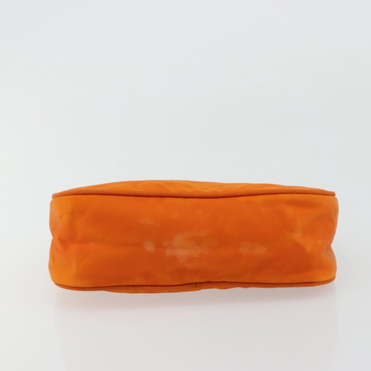 PRADA Accessory Pouch Nylon Orange Silver Auth 181120