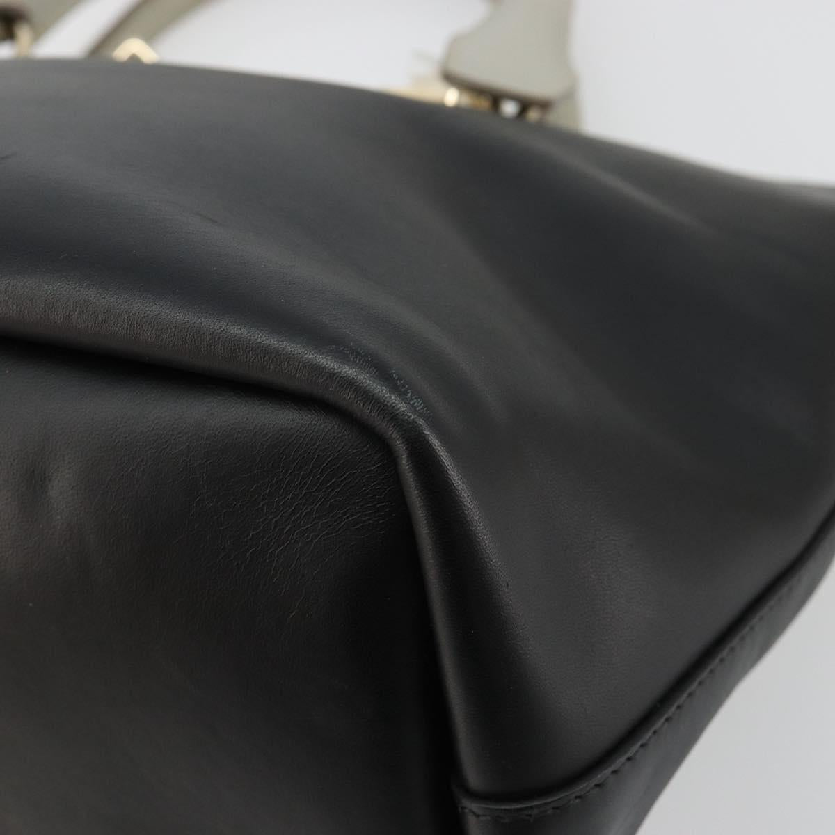 Chloe Bailey Hand Bag Leather 2way Black Gold Auth 181128A