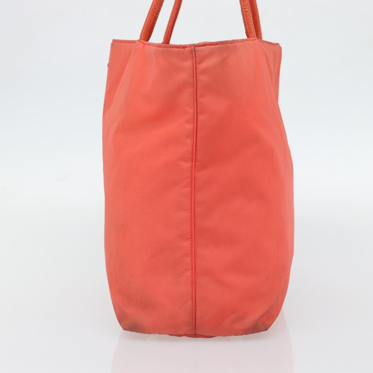 PRADA Tote Bag Nylon Orange Gold Auth 181129