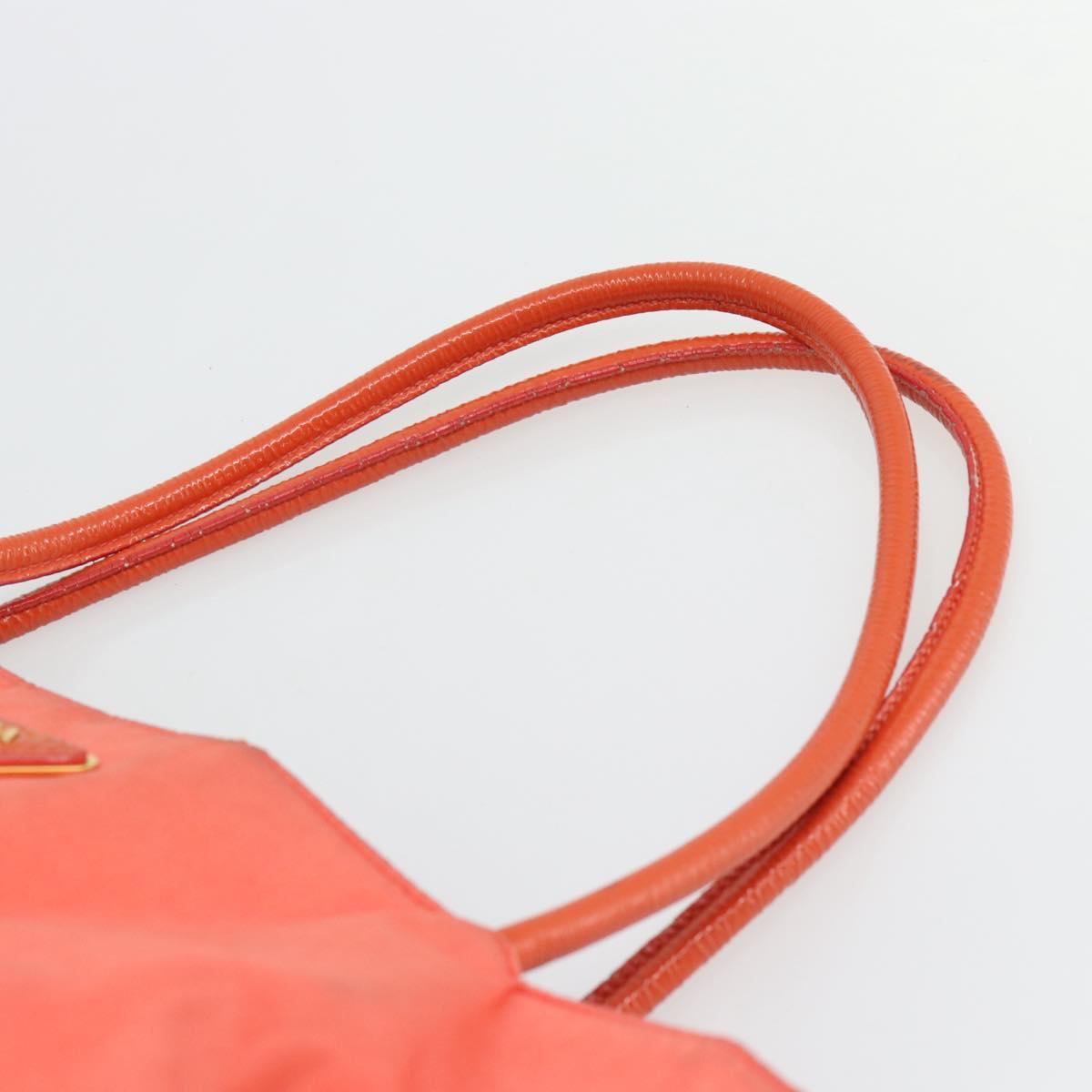 PRADA Tote Bag Nylon Orange Gold Auth 181129