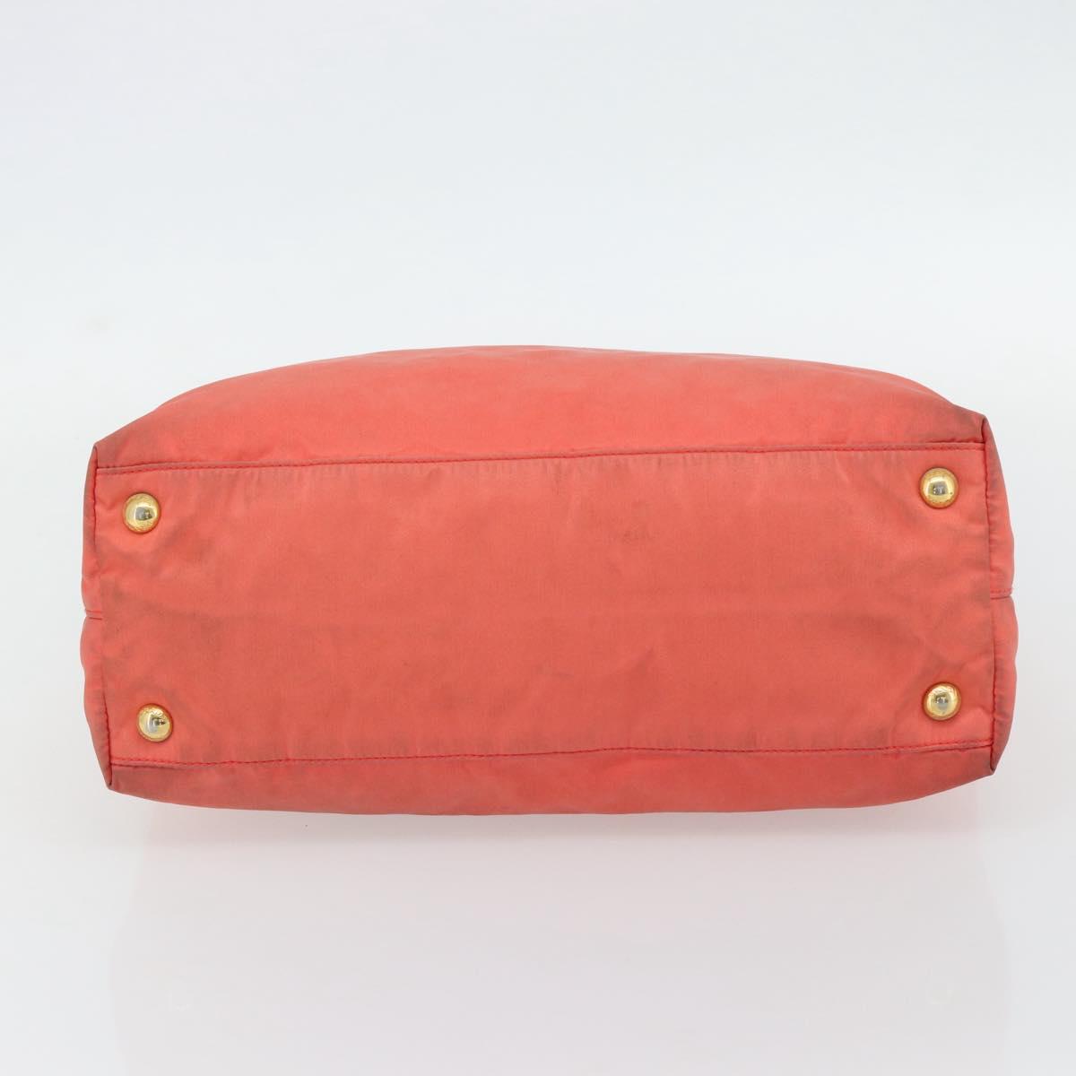 PRADA Tote Bag Nylon Orange Gold Auth 181129