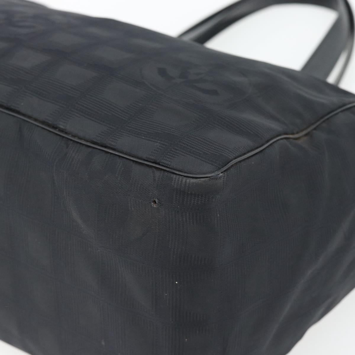 CHANEL New Travel line Tote Bag Nylon Black CC Auth 181153