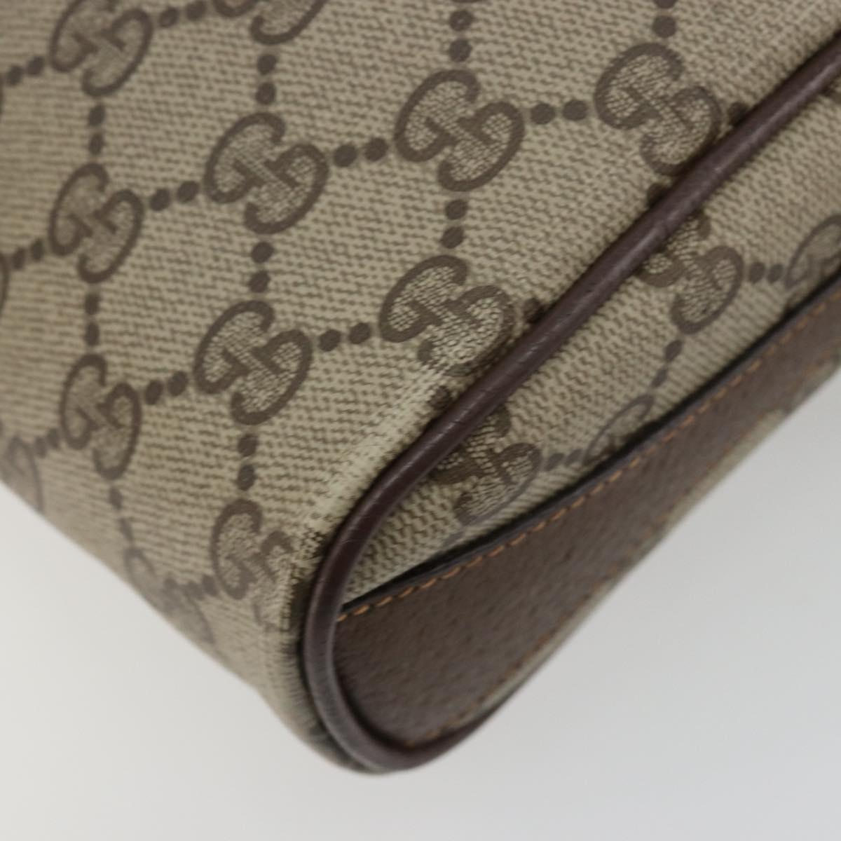 GUCCI GG Supreme Web Sherry Line Bag PVC Beige Gold 89 02 018 Auth 181156