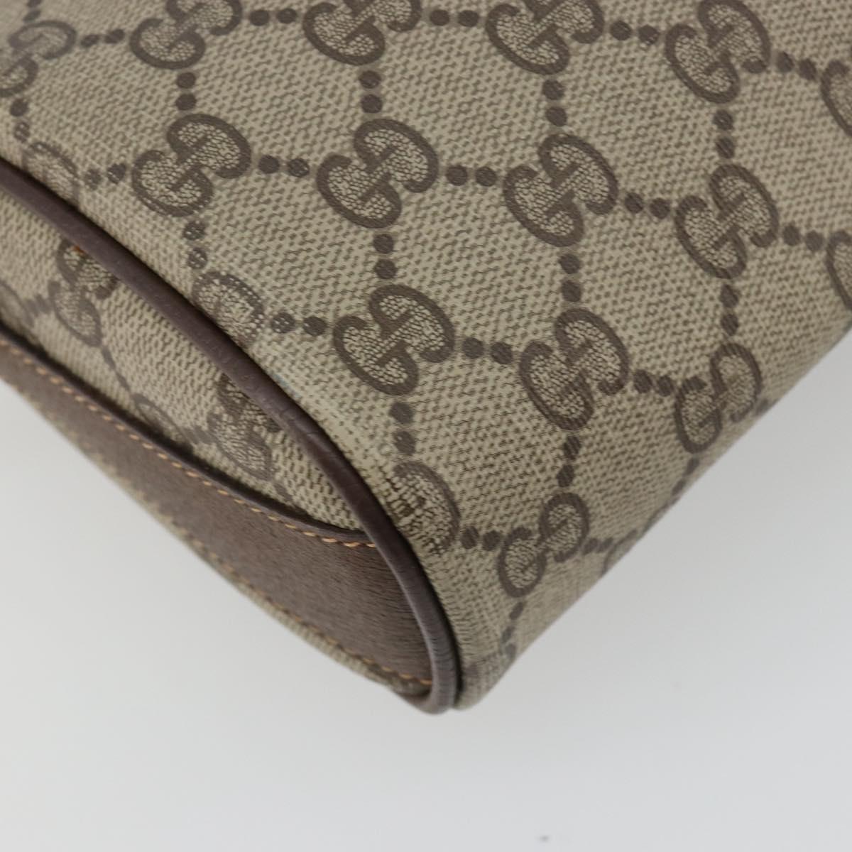 GUCCI GG Supreme Web Sherry Line Bag PVC Beige Gold 89 02 018 Auth 181156