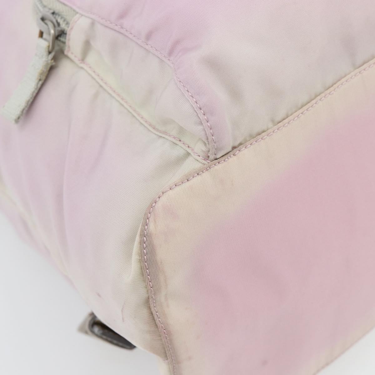 PRADA Backpack Nylon Pink Silver Auth 181159