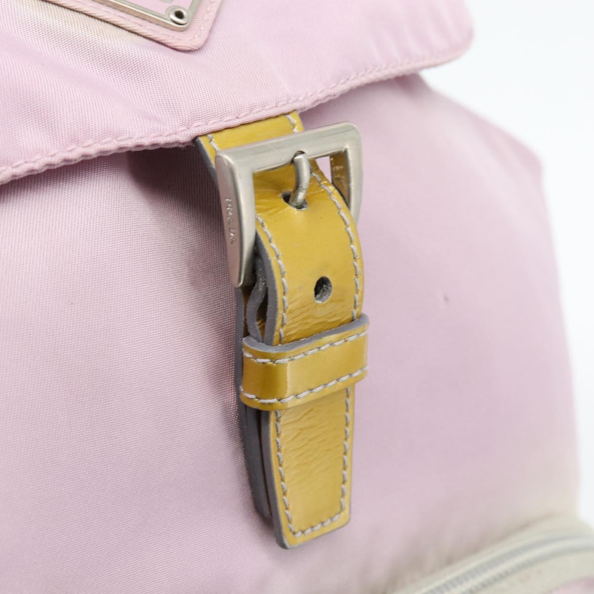 PRADA Backpack Nylon Pink Silver Auth 181159