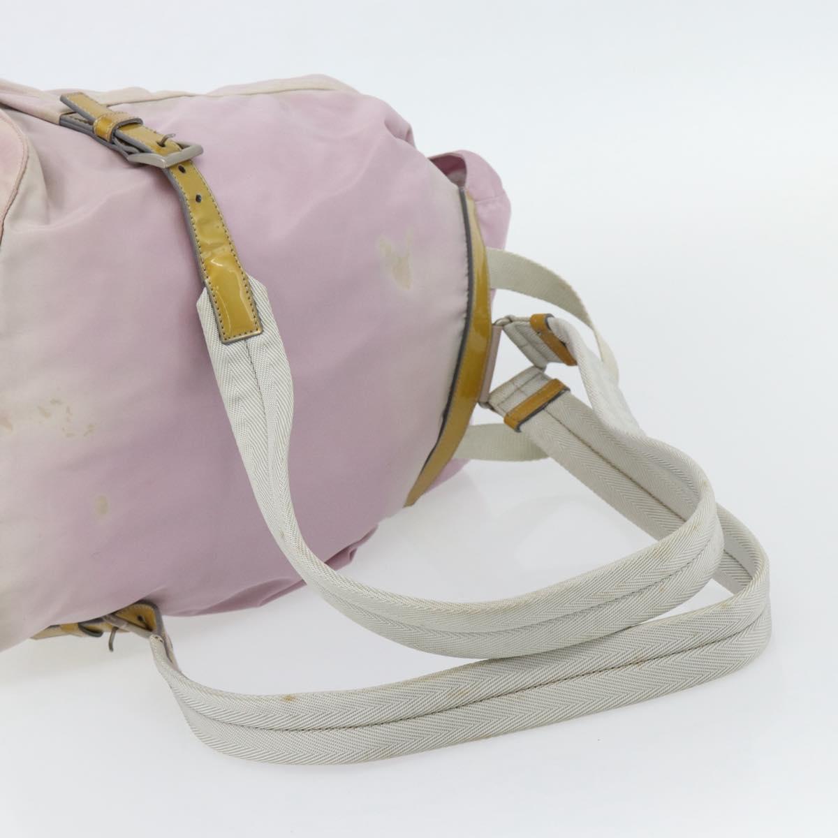 PRADA Backpack Nylon Pink Silver Auth 181159