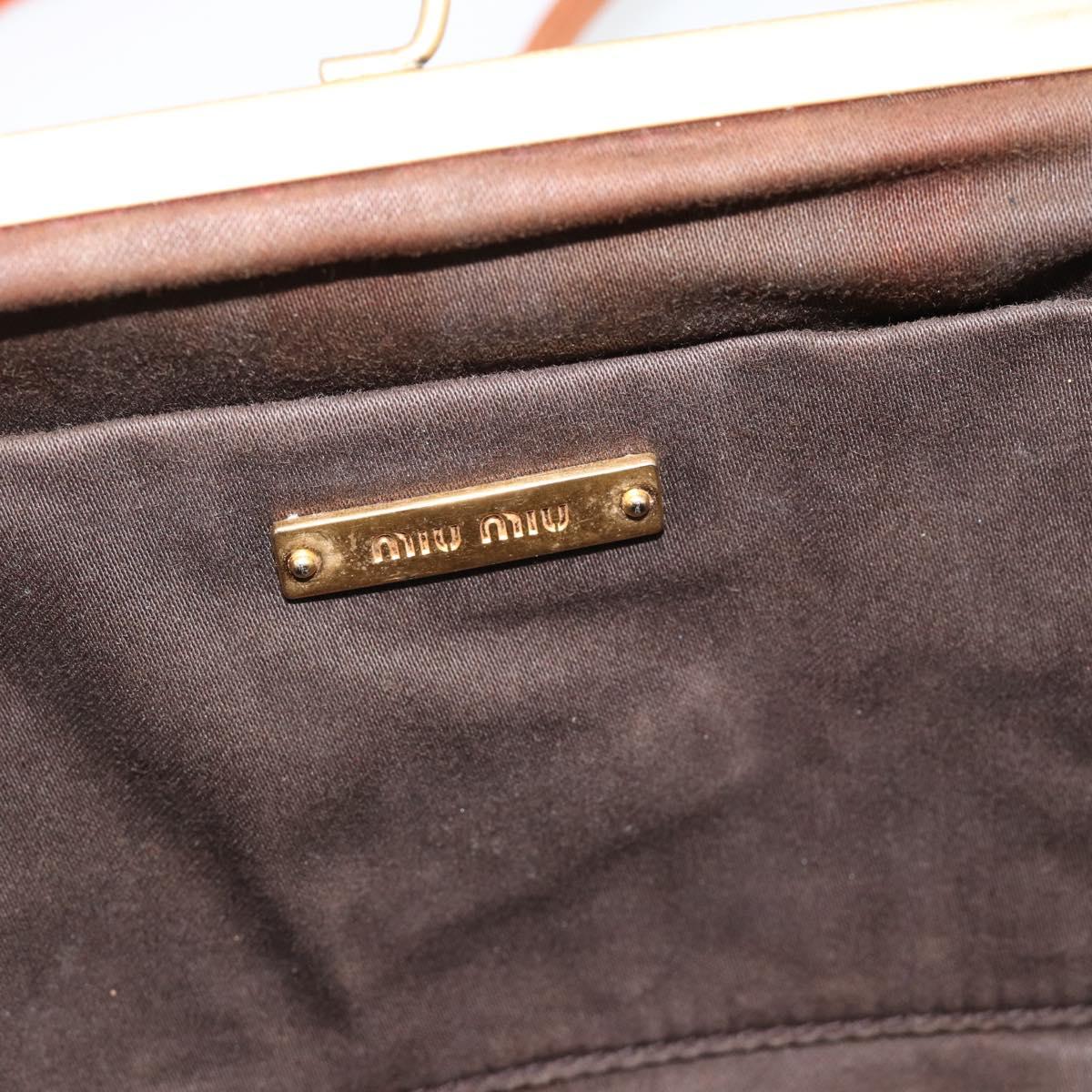 Miu Miu Matelasse Shoulder Bag Leather Orange Gold Auth 181161