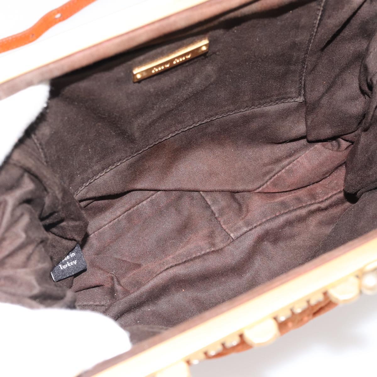 Miu Miu Matelasse Shoulder Bag Leather Orange Gold Auth 181161