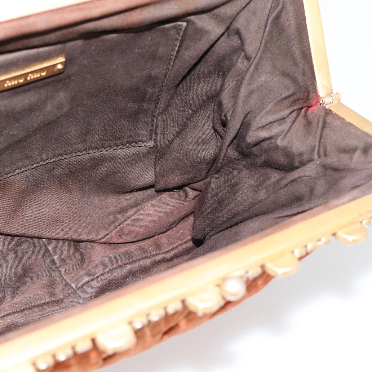 Miu Miu Matelasse Shoulder Bag Leather Orange Gold Auth 181161