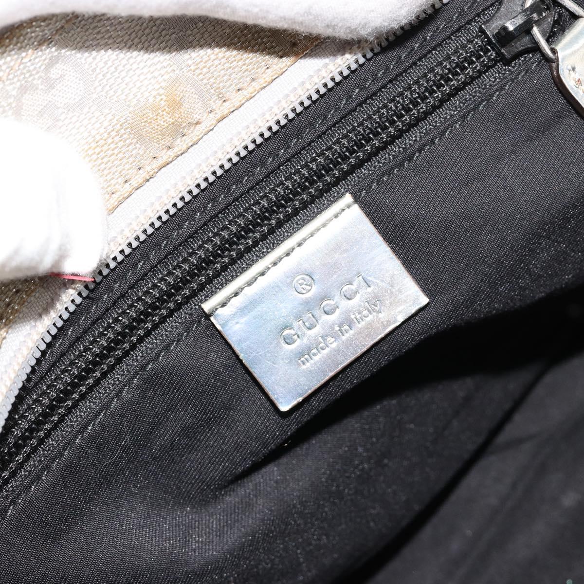 GUCCI GG Canvas Sherry Line Hand Bag Silver Gray 131228 Auth 181162