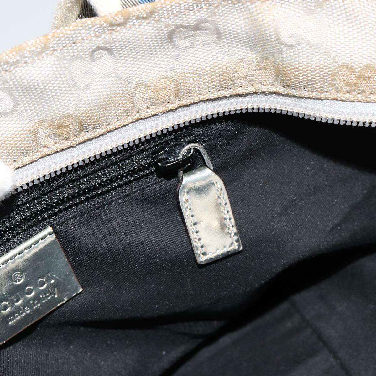 GUCCI GG Canvas Sherry Line Hand Bag Silver Gray 131228 Auth 181162