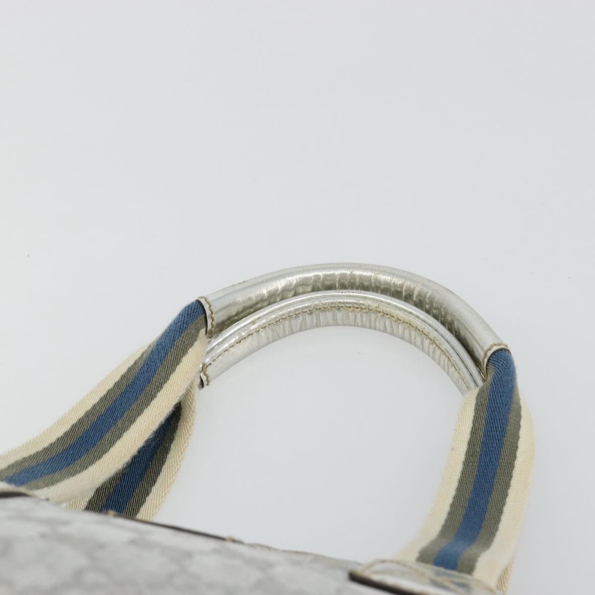 GUCCI GG Canvas Sherry Line Hand Bag Silver Gray 131228 Auth 181162
