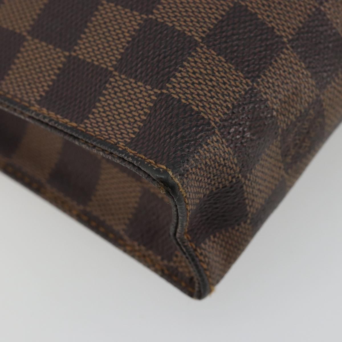 LOUIS VUITTON Damier Ebene Poche Toilette 26 Pouch N47543 LV Auth 181164