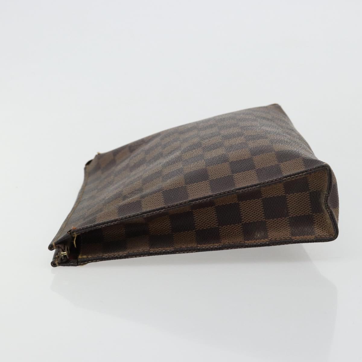 LOUIS VUITTON Damier Ebene Poche Toilette 26 Pouch N47543 LV Auth 181164