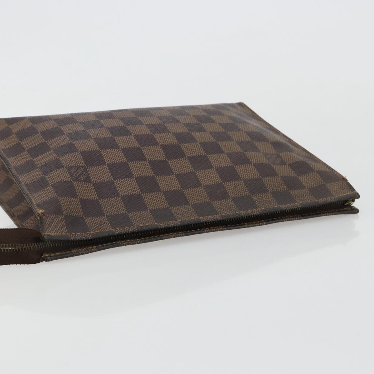 LOUIS VUITTON Damier Ebene Poche Toilette 26 Pouch N47543 LV Auth 181164