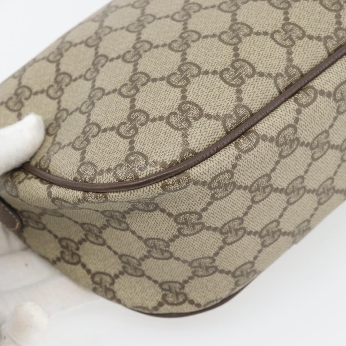 GUCCI GG Supreme Web Sherry Line Bag PVC Beige Gold 89 02 032 Auth 181166