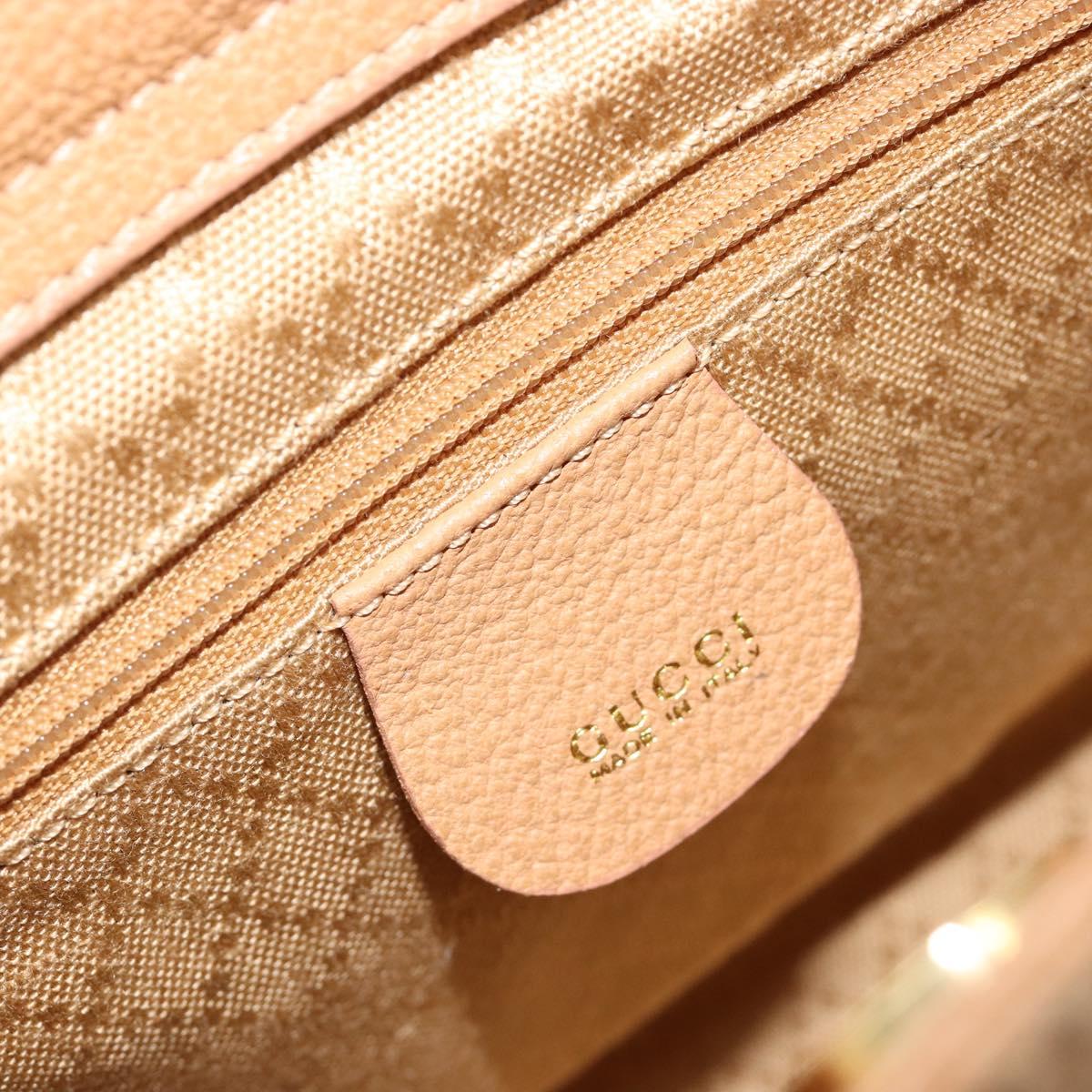 GUCCI Bamboo Hand Bag Suede 2way Beige Gold 000 1364 0316 Auth 181173