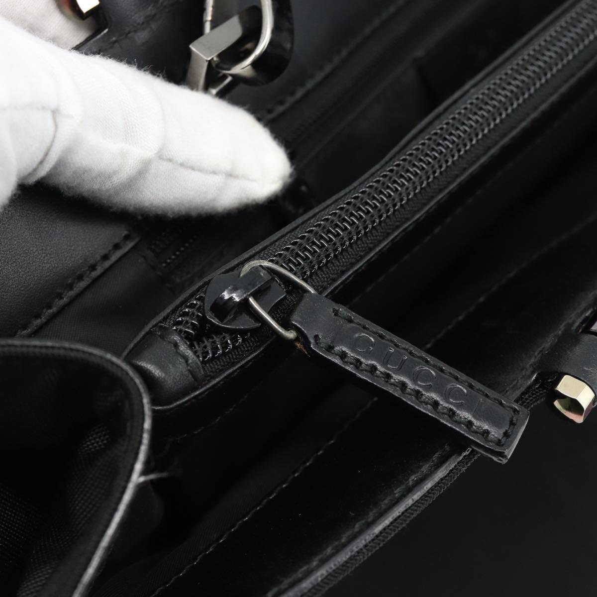 GUCCI Hand Bag Nylon 2way Black Silver 002 1028 3754 Auth 181176