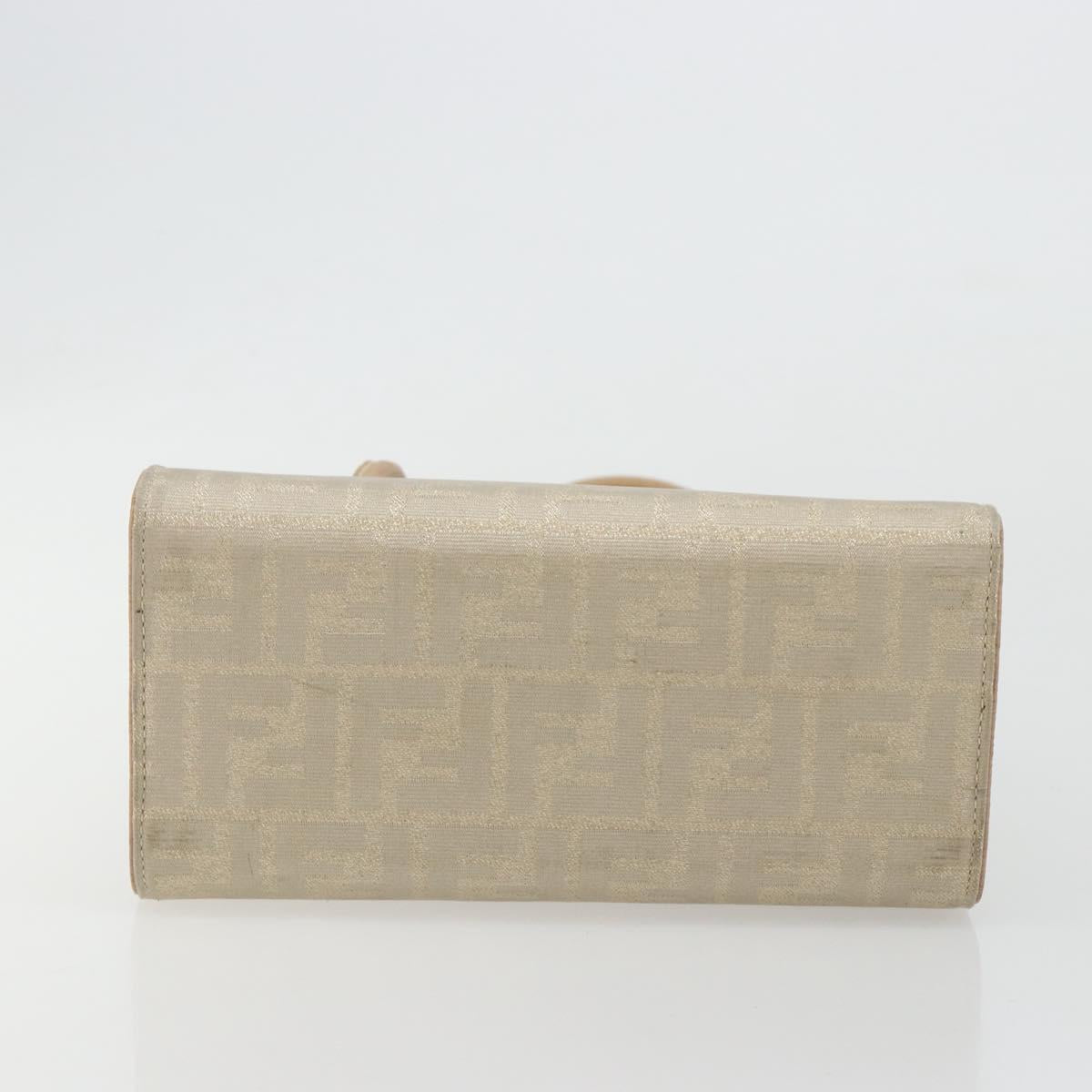 FENDI Zucca Canvas Tote Bag Beige Auth 181178