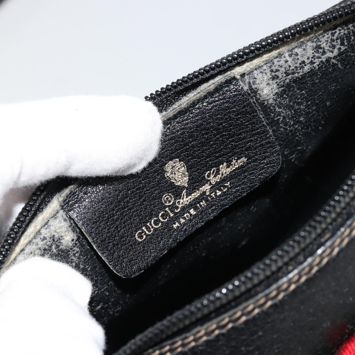 GUCCI GG Supreme Web Sherry Line Bag PVC Black Red 89 02 018 Auth 181179