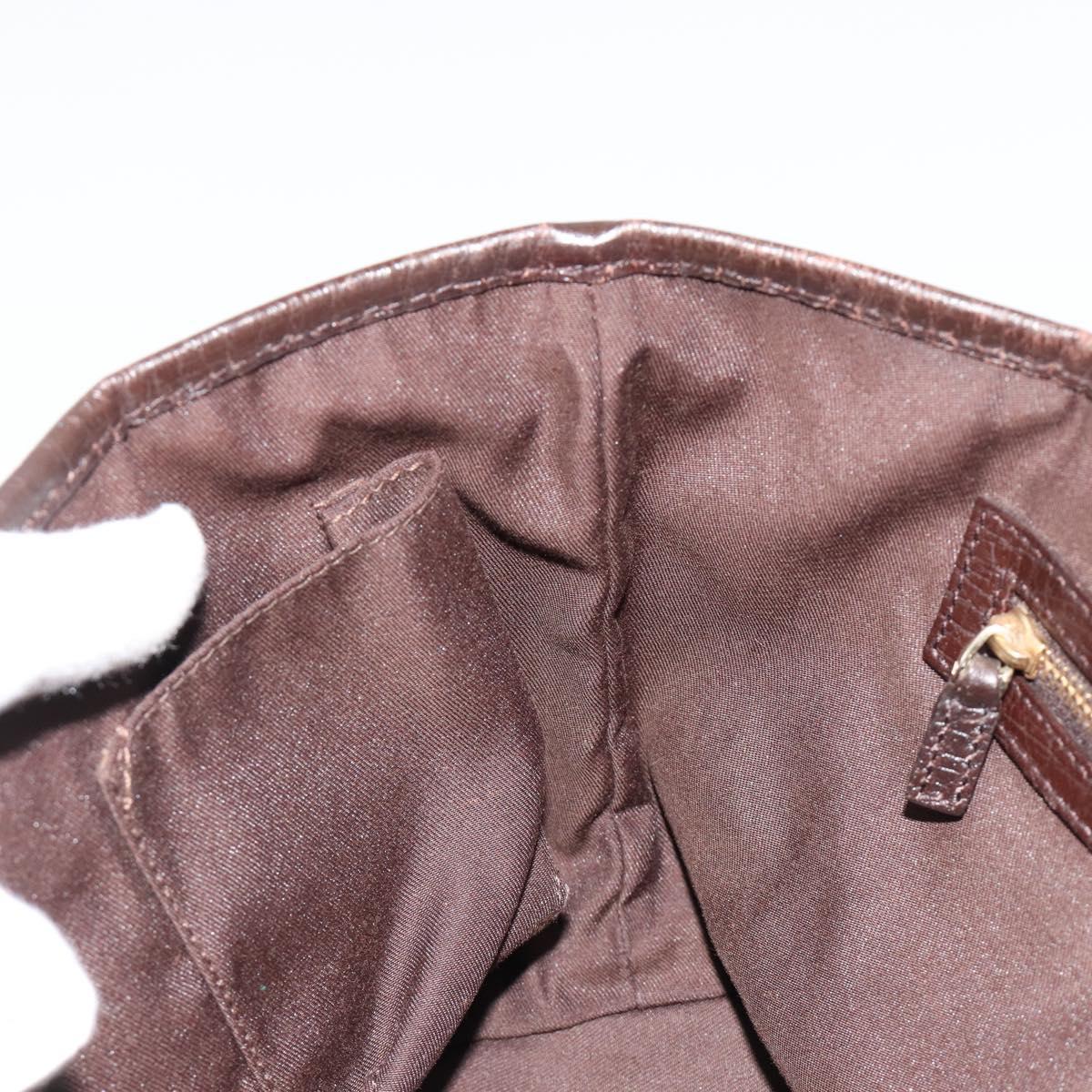 GUCCI GG Canvas Web Sherry Line Hand Bag Beige Gold Red 139261 Auth 181181