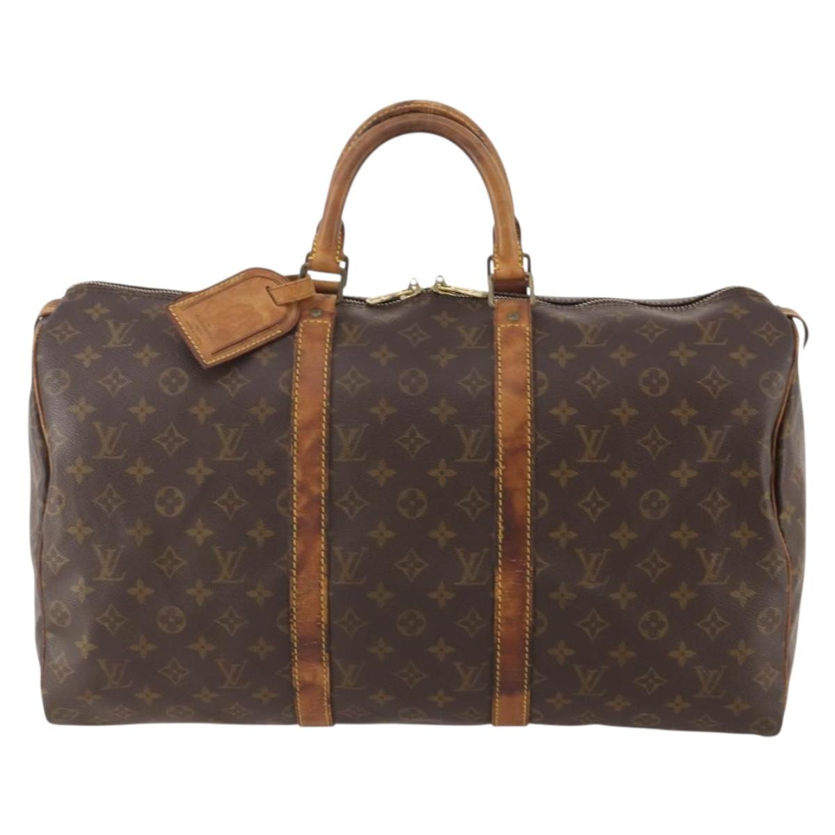 LOUIS VUITTON Monogram Keepall 50 Boston Bag M41426 LV Auth 181189