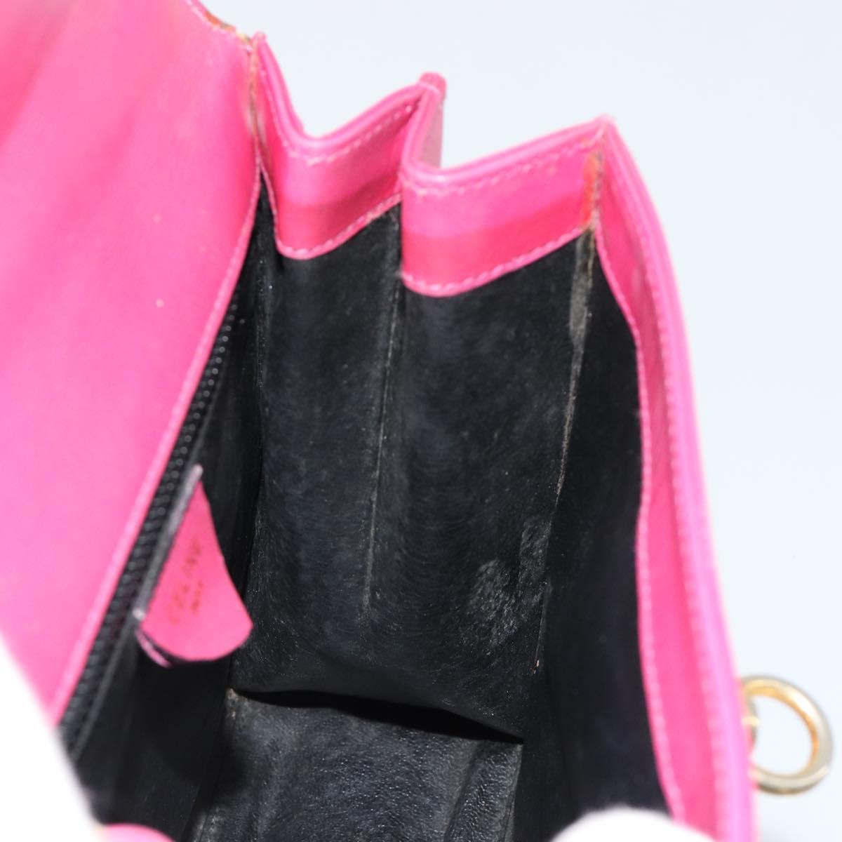 CELINE Hand Bag Leather 2way Pink Gold Auth 181199