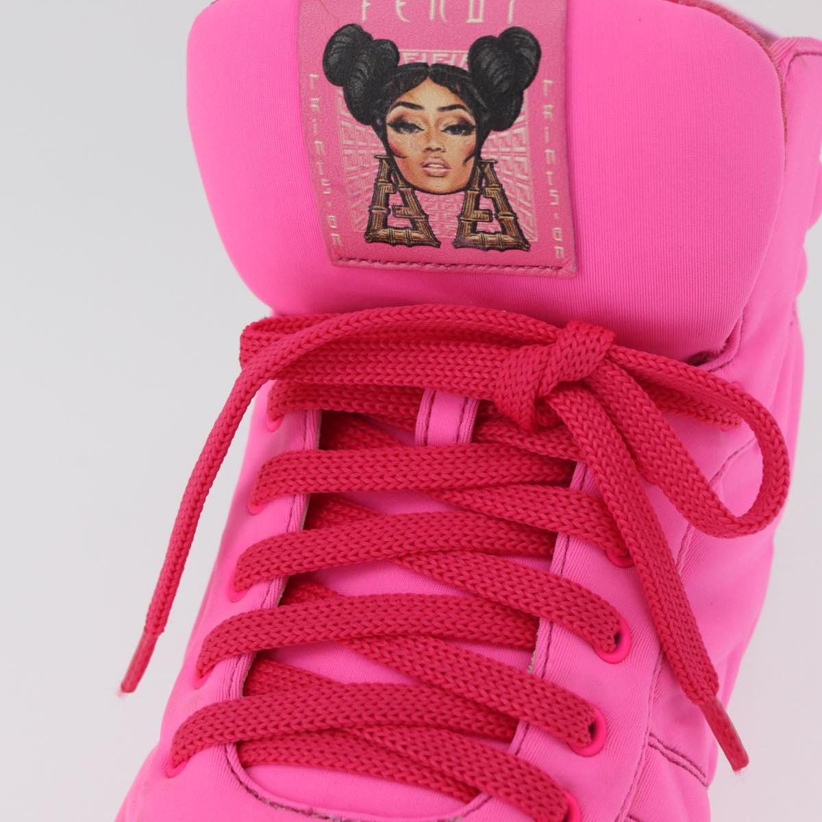 FENDI Zucca Canvas Sneakers 39 Pink Auth 181201A