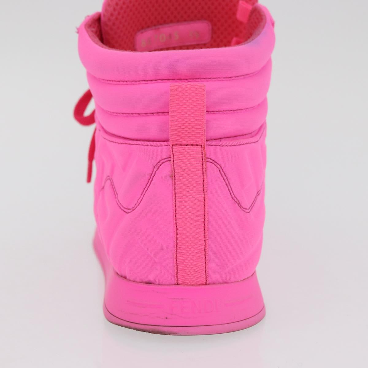 FENDI Zucca Canvas Sneakers 39 Pink Auth 181201A