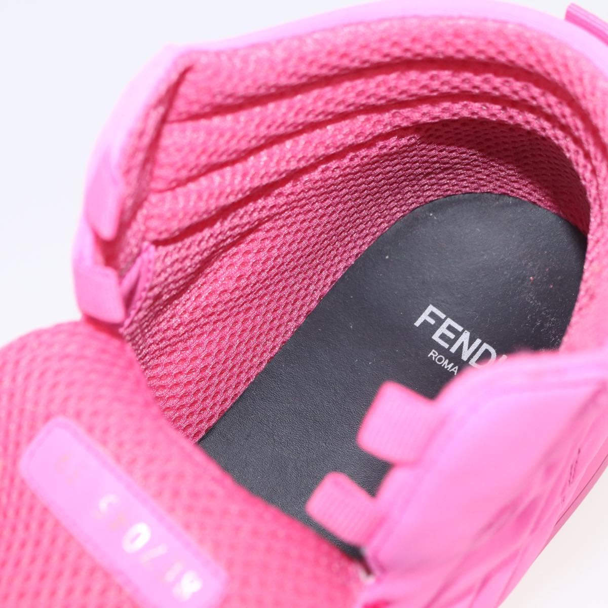 FENDI Zucca Canvas Sneakers 39 Pink Auth 181201A