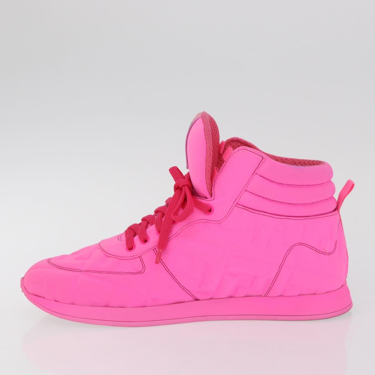 FENDI Zucca Canvas Sneakers 39 Pink Auth 181201A