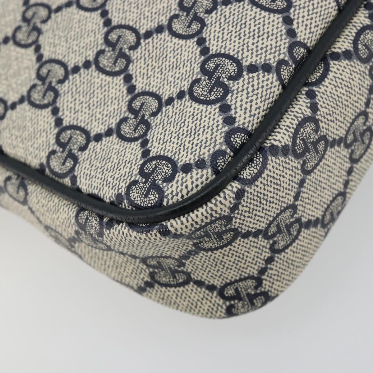 GUCCI GG Supreme Shoulder Bag PVC Navy Gold 97 02 068 Auth 181211