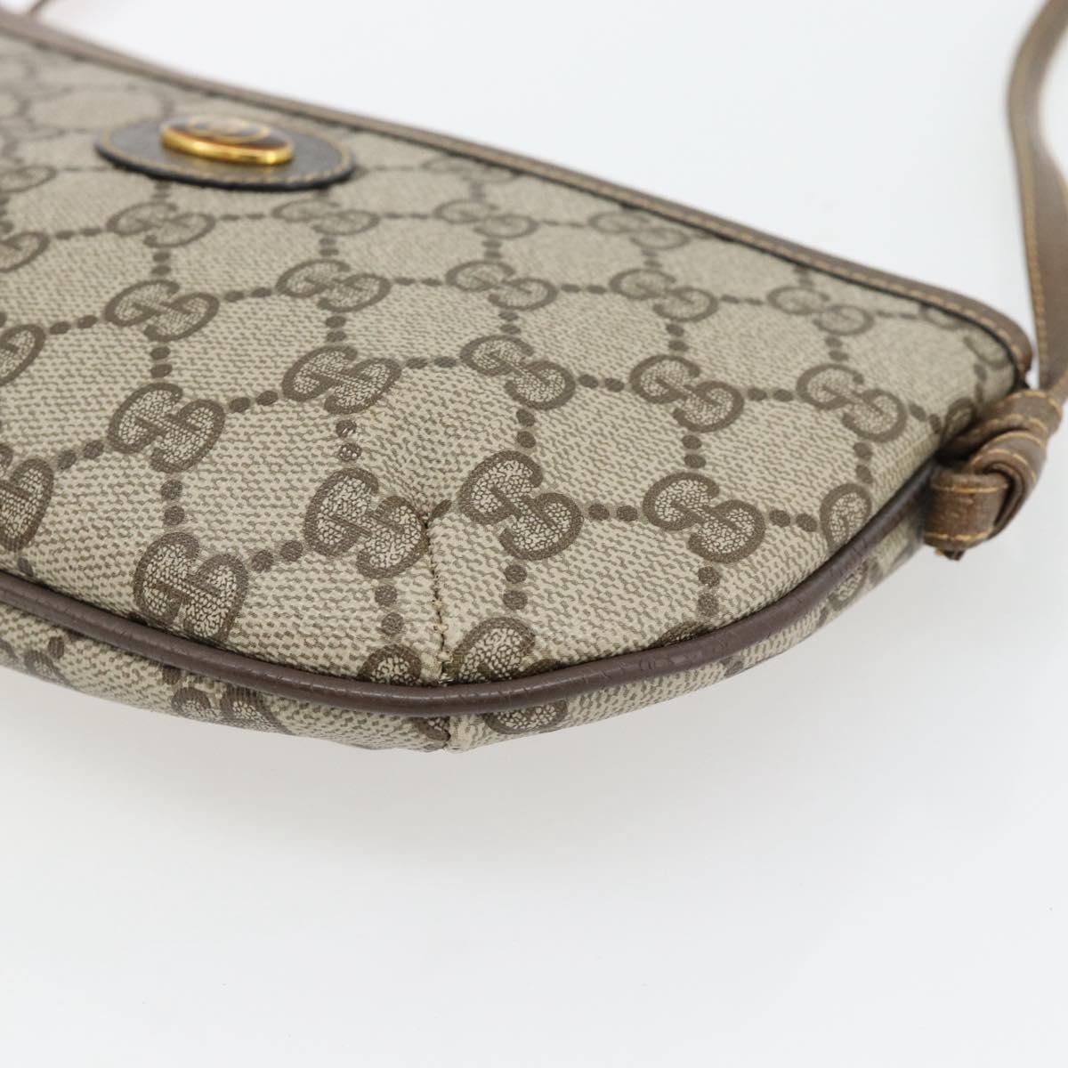 GUCCI GG Supreme Shoulder Bag PVC Beige Gold 904 02 020 Auth 181212