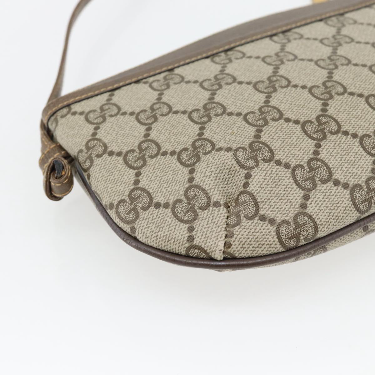 GUCCI GG Supreme Shoulder Bag PVC Beige Gold 904 02 020 Auth 181212