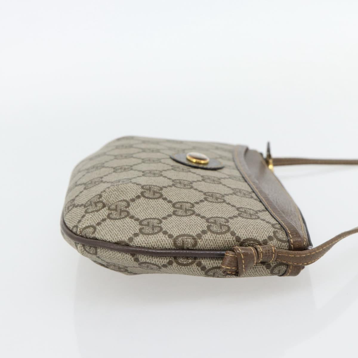 GUCCI GG Supreme Shoulder Bag PVC Beige Gold 904 02 020 Auth 181212