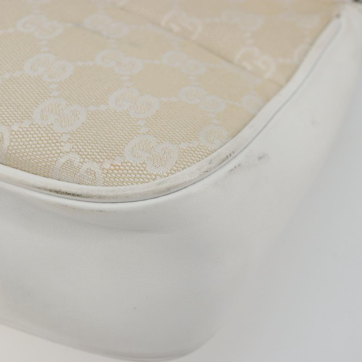 GUCCI Bamboo GG Canvas Shoulder Bag Ivory Silver 001 3865 Auth 181217A