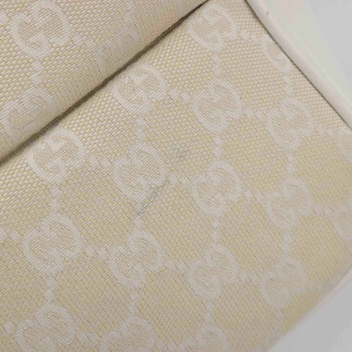 GUCCI Bamboo GG Canvas Shoulder Bag Ivory Silver 001 3865 Auth 181217A
