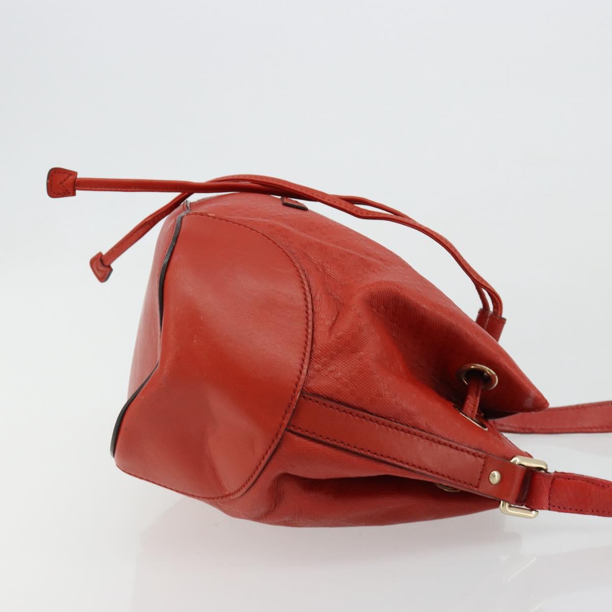 GUCCI Diamante Shoulder Bag Leather Red Gold 354229 Auth 181220